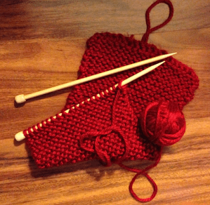 Red Scarf in Progress