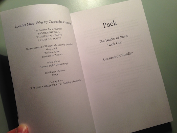 Pack Proof Title Page
